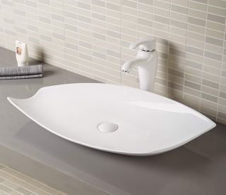 Раковина  CeramaLux 78121 белая 68 см